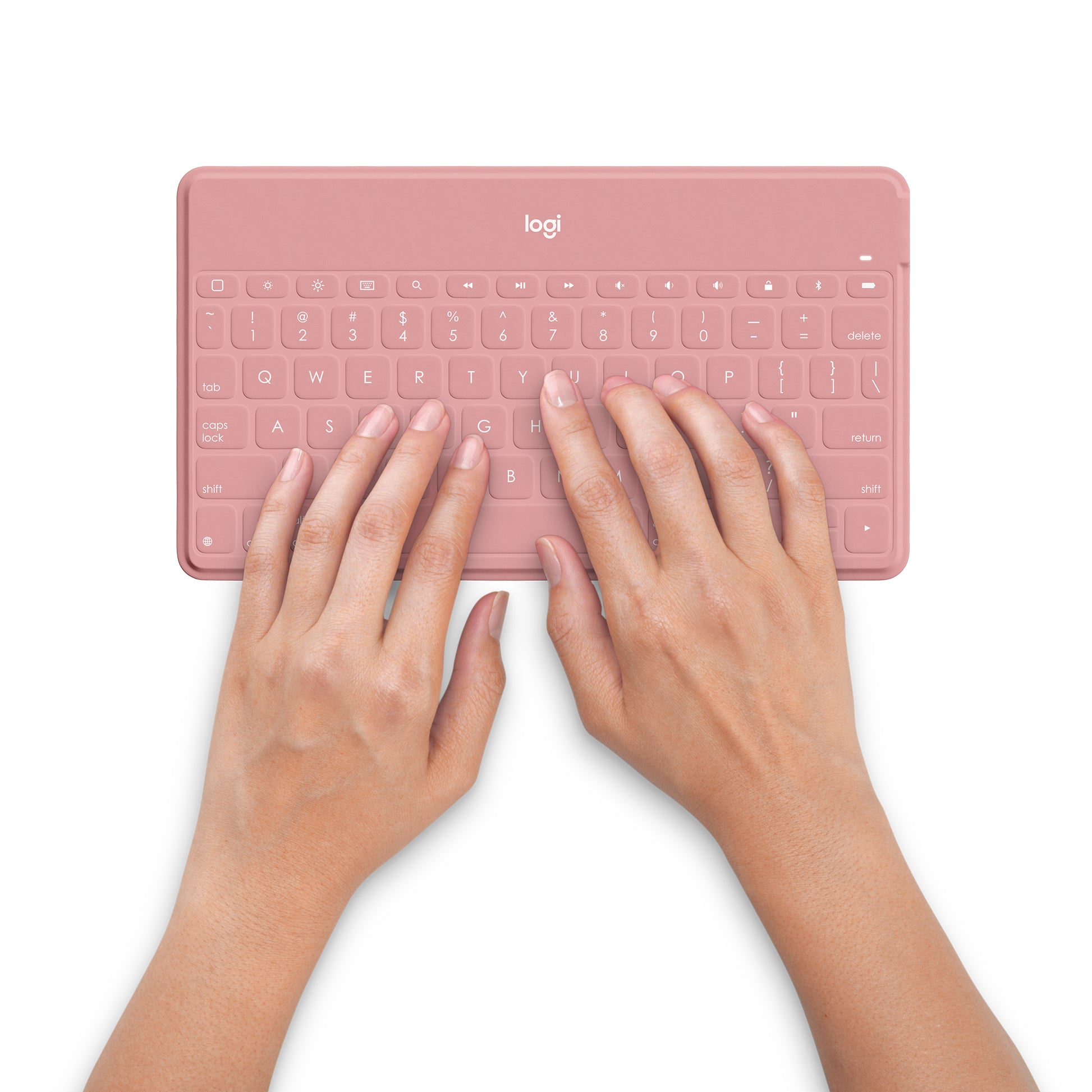 Logitech Keys-To-Go – Kabellose Tastatur (Bluetooth), CH-Layout (DE-CH), Rosa