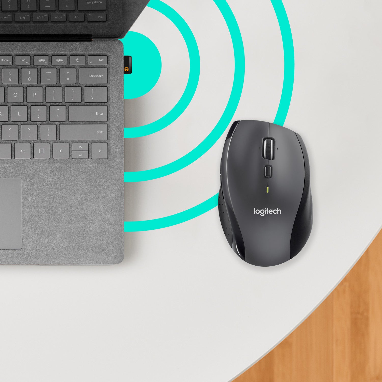 Logitech M705 – Maus – Kabellos (2,4 GHz), 1000 DPI, rechts, Anthrazit