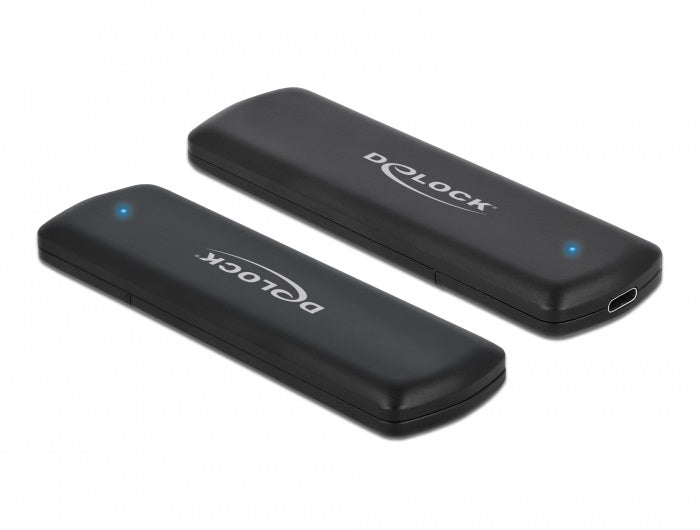 DeLOCK 1-Bay SSD-Gehäuse – USB 3.2 Gen 2 (10 Gbit/s), USB-C, für M.2 NVMe/SATA (Key M)