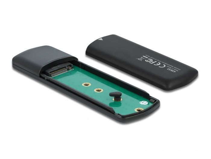 DeLOCK 1-Bay SSD-Gehäuse – USB 3.2 Gen 2 (10 Gbit/s), USB-C, für M.2 NVMe/SATA (Key M)