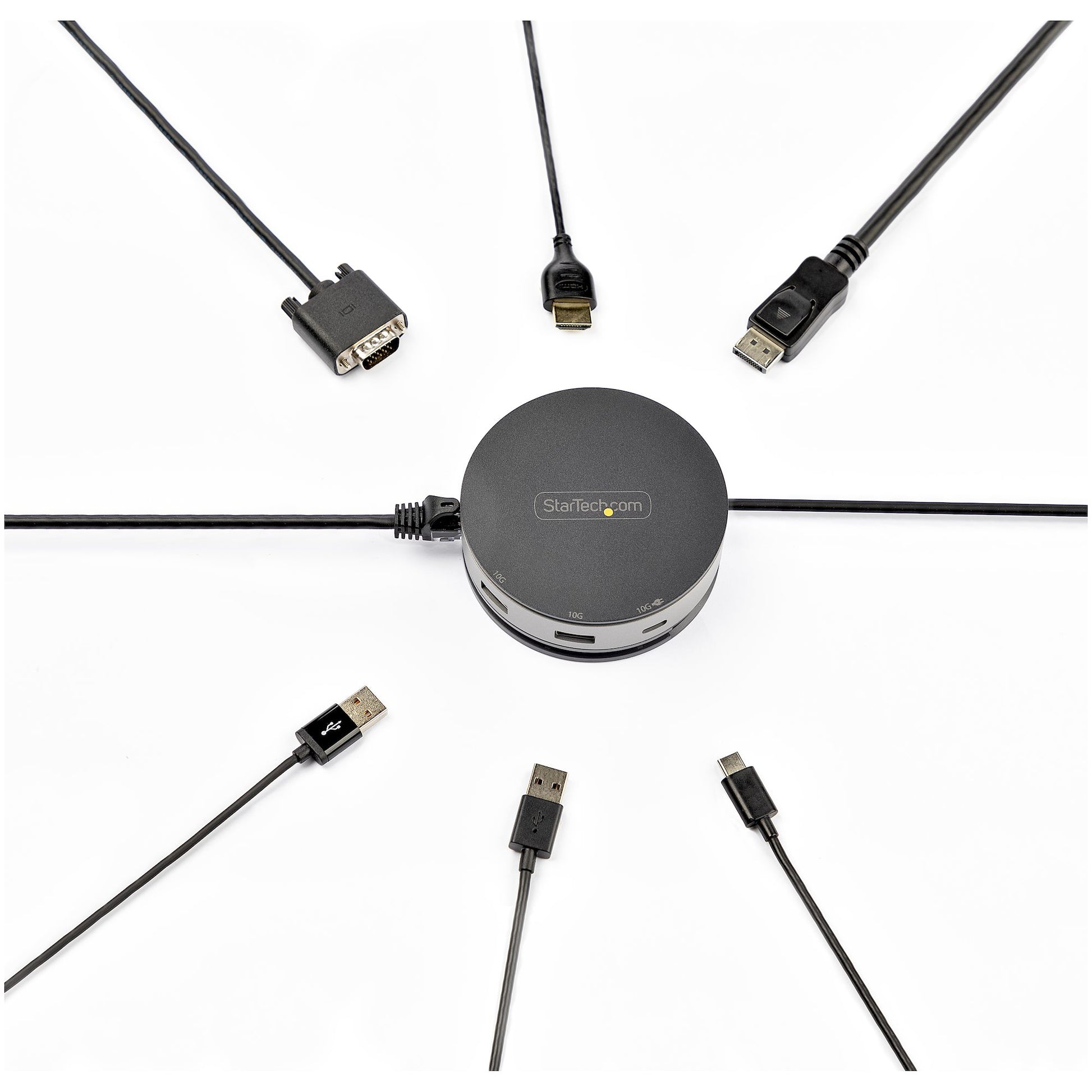 StarTech.com Multiport-Adapter – USB-C, DP/HDMI/VGA, 2× USB-A, 75 W PD, GbE, für Windows/Mac/ChromeOS