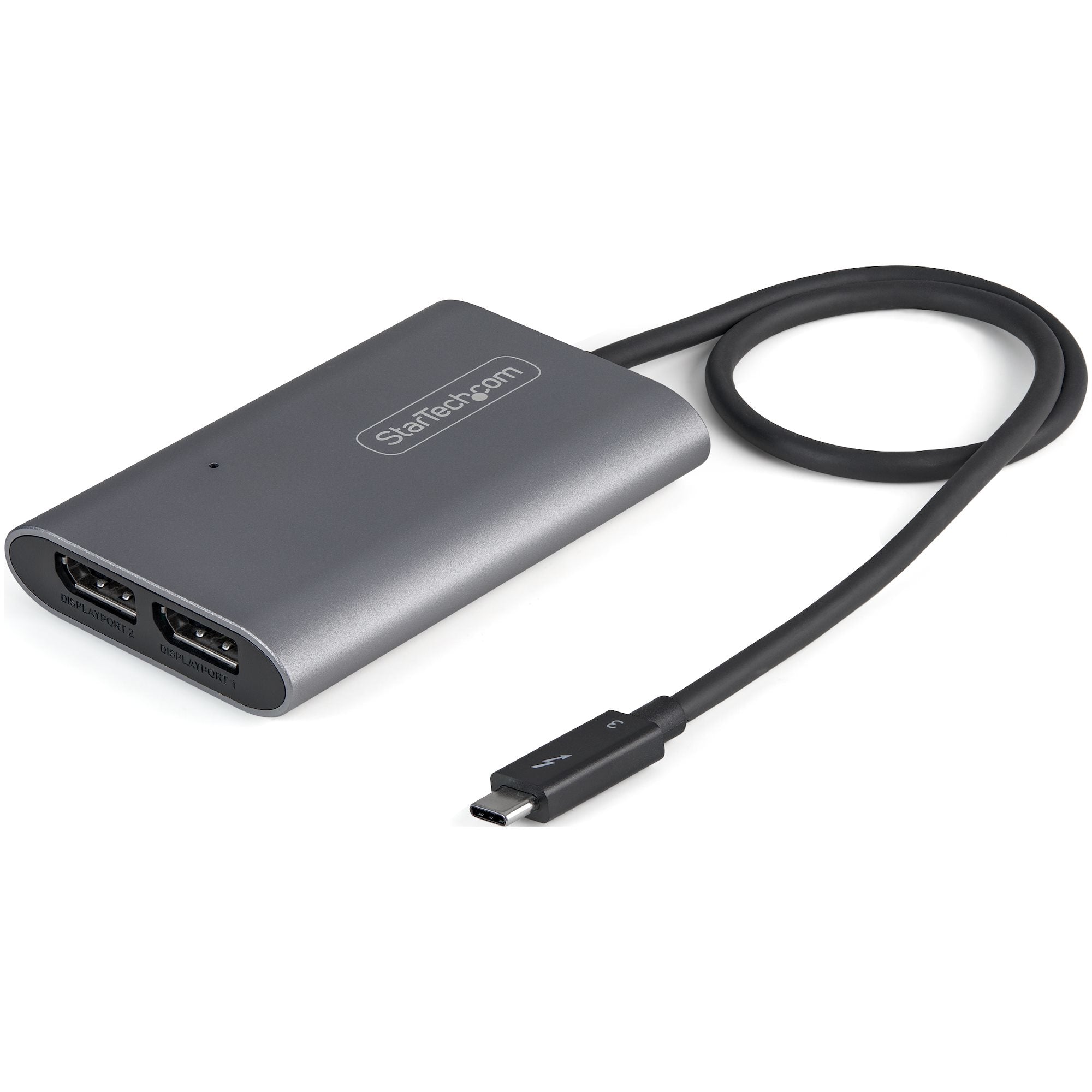 StarTech.com Thunderbolt 3 zu 2× DisplayPort Adapter – Dual 4K (3840 × 2160) @ 60 Hz, DisplayPort 1.4, Silber