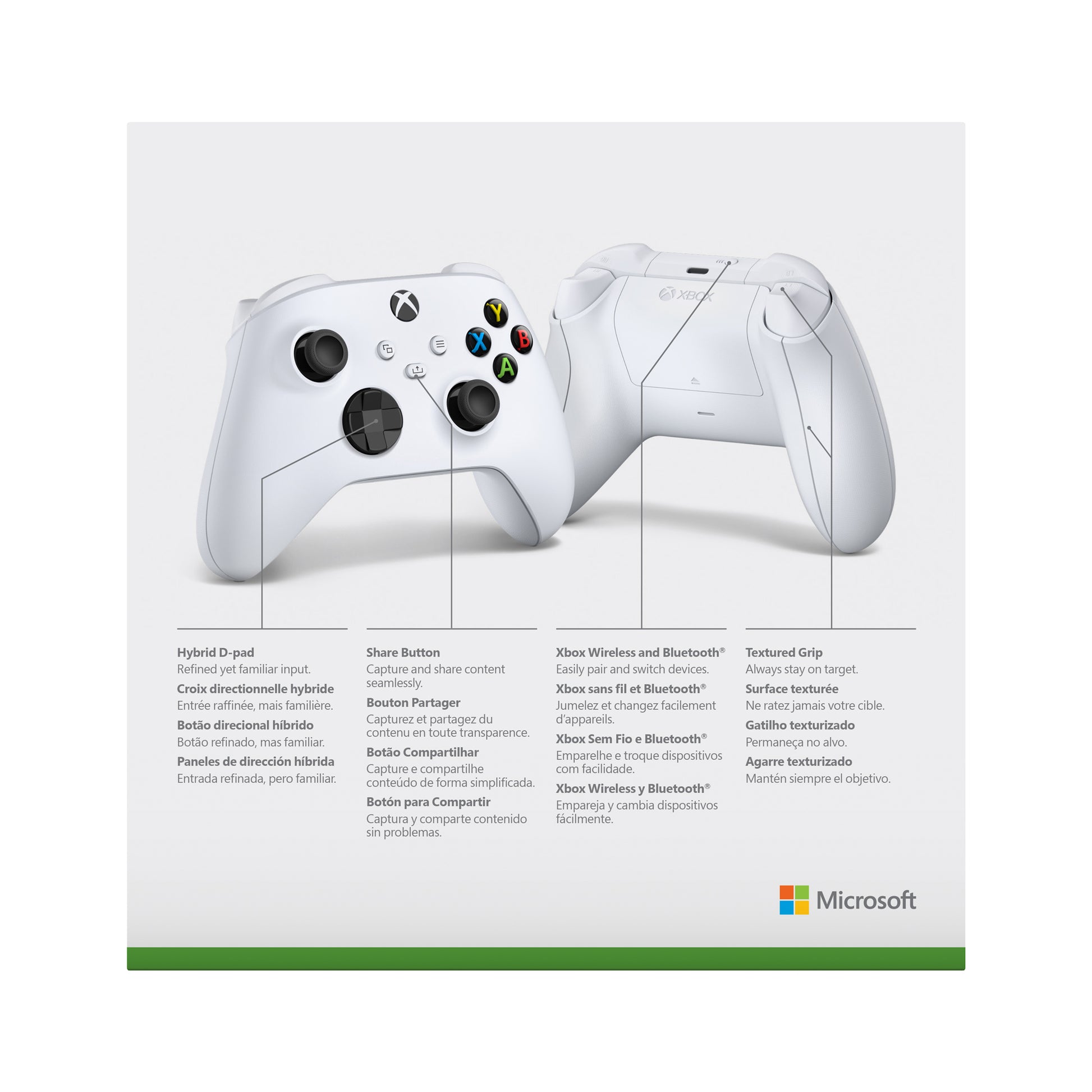Microsoft Xbox Wireless Controller – Gamepad – USB + Bluetooth, für Xbox & Windows, Weiss