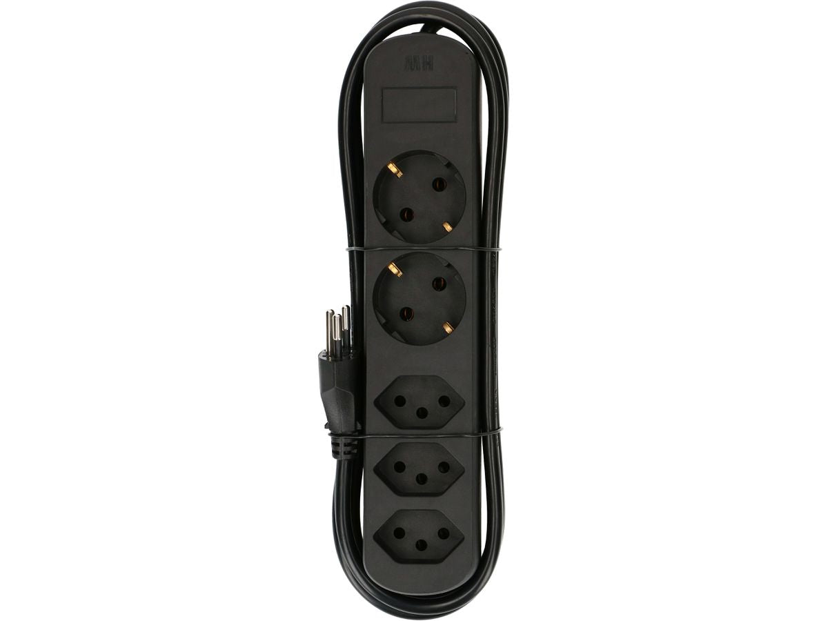 Max Hauri AG Max Hauri Basic-Line – Steckdosenleiste, 5× T13, ohne Schalter, 1,5 m, Stecker T12
