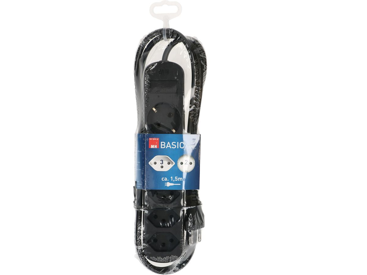 Max Hauri AG Max Hauri Basic-Line – Steckdosenleiste, 5× T13, ohne Schalter, 1,5 m, Stecker T12