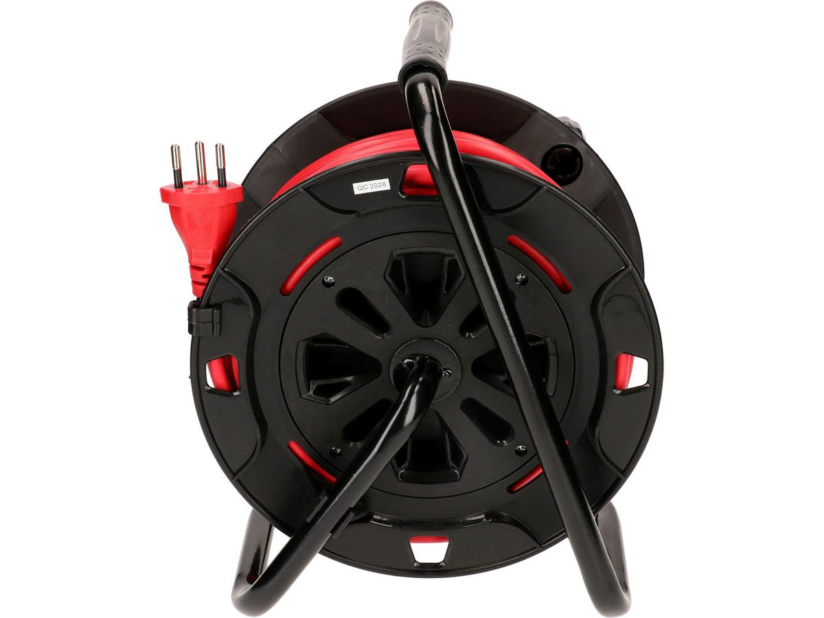 Max Hauri AG Max Hauri Kabelrolle, 15 m, 4×T13, Thermoschutz, Eingang T12 – Rot