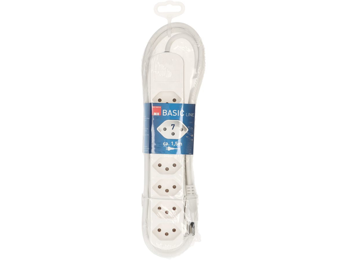 Max Hauri AG Max Hauri Basic-Line – Steckdosenleiste, 7× T13, ohne Schalter, 1,5 m, Stecker T12