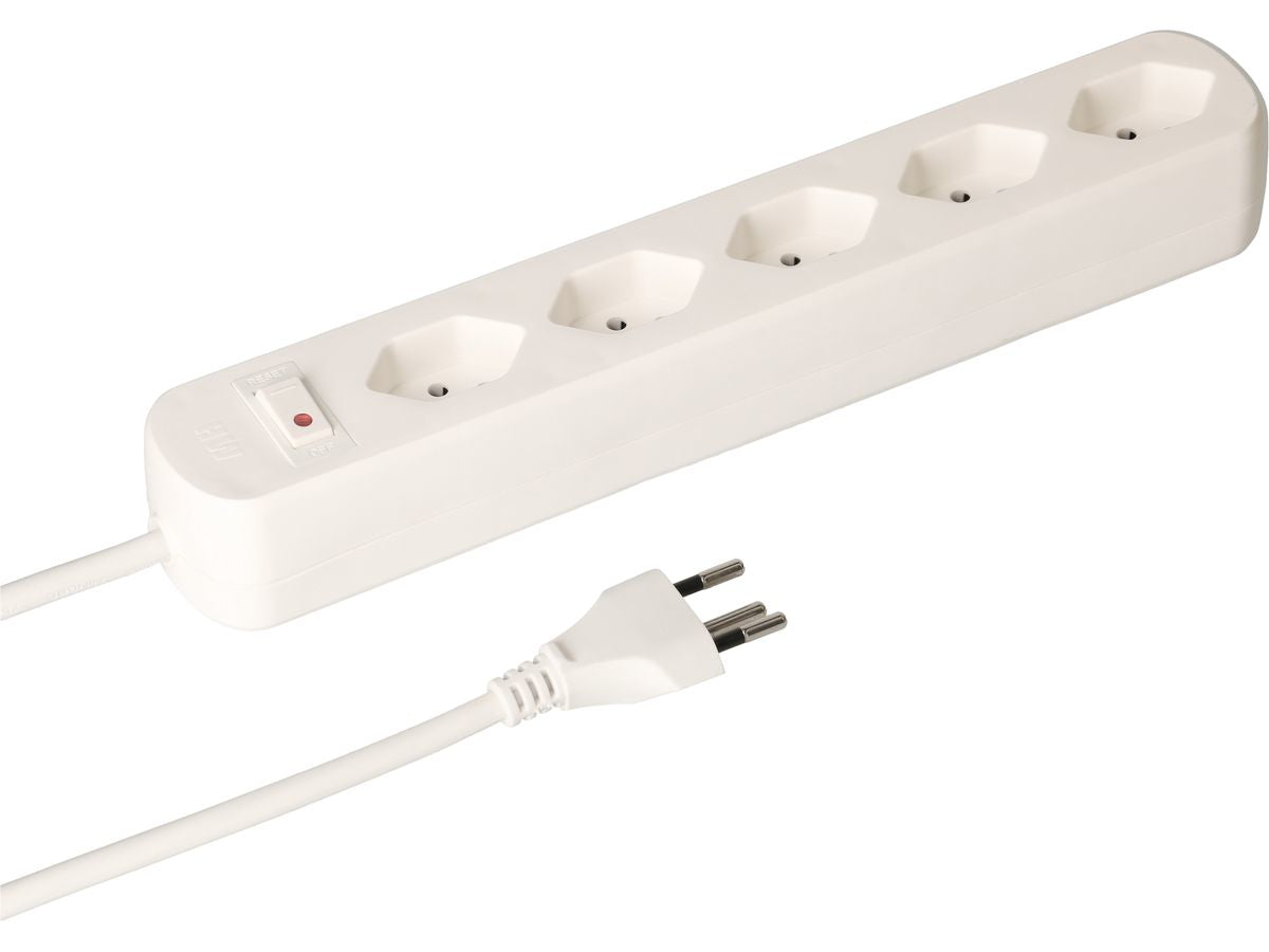 Max Hauri AG Max Hauri Basic-Line – Steckdosenleiste, 5× T13, mit Schalter, 1,5 m, Stecker T12