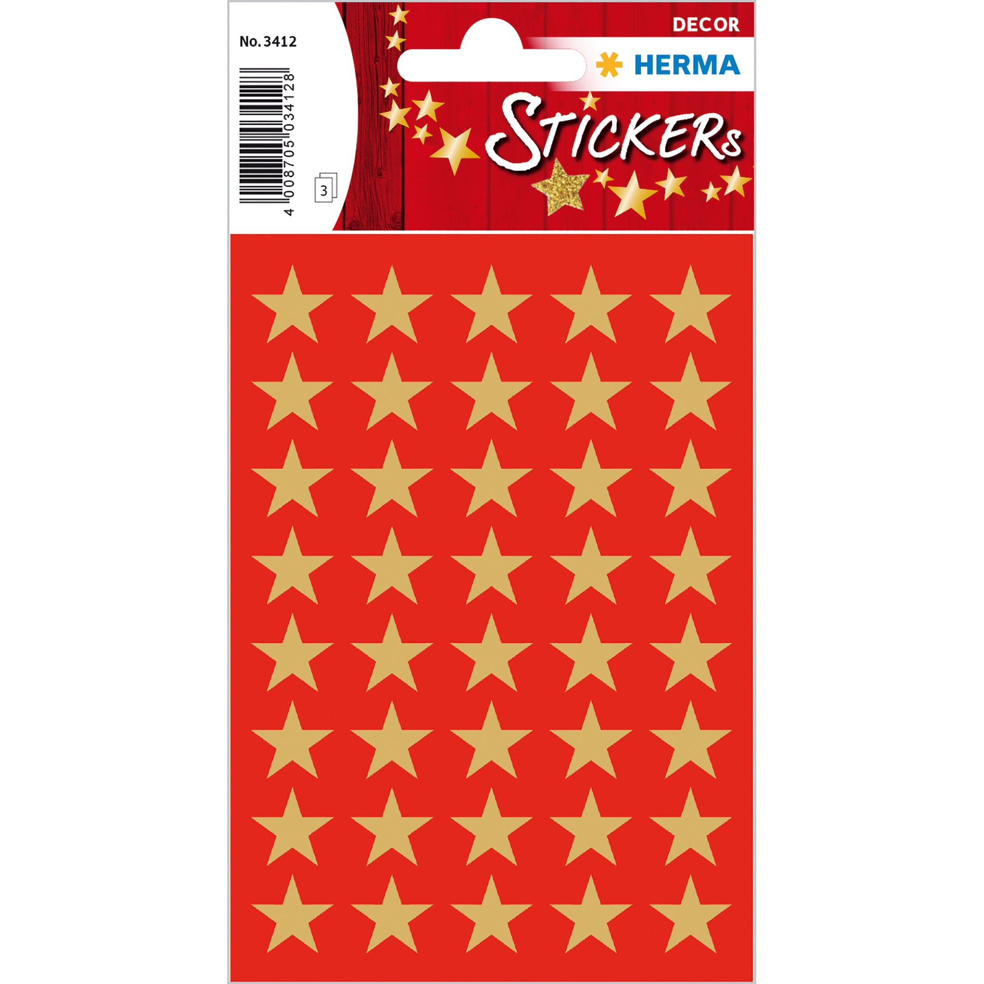 HERMA Geschenketiketten – Sterne – 120 Etiketten – permanent, Papier – Bogen 84 × 120 mm
