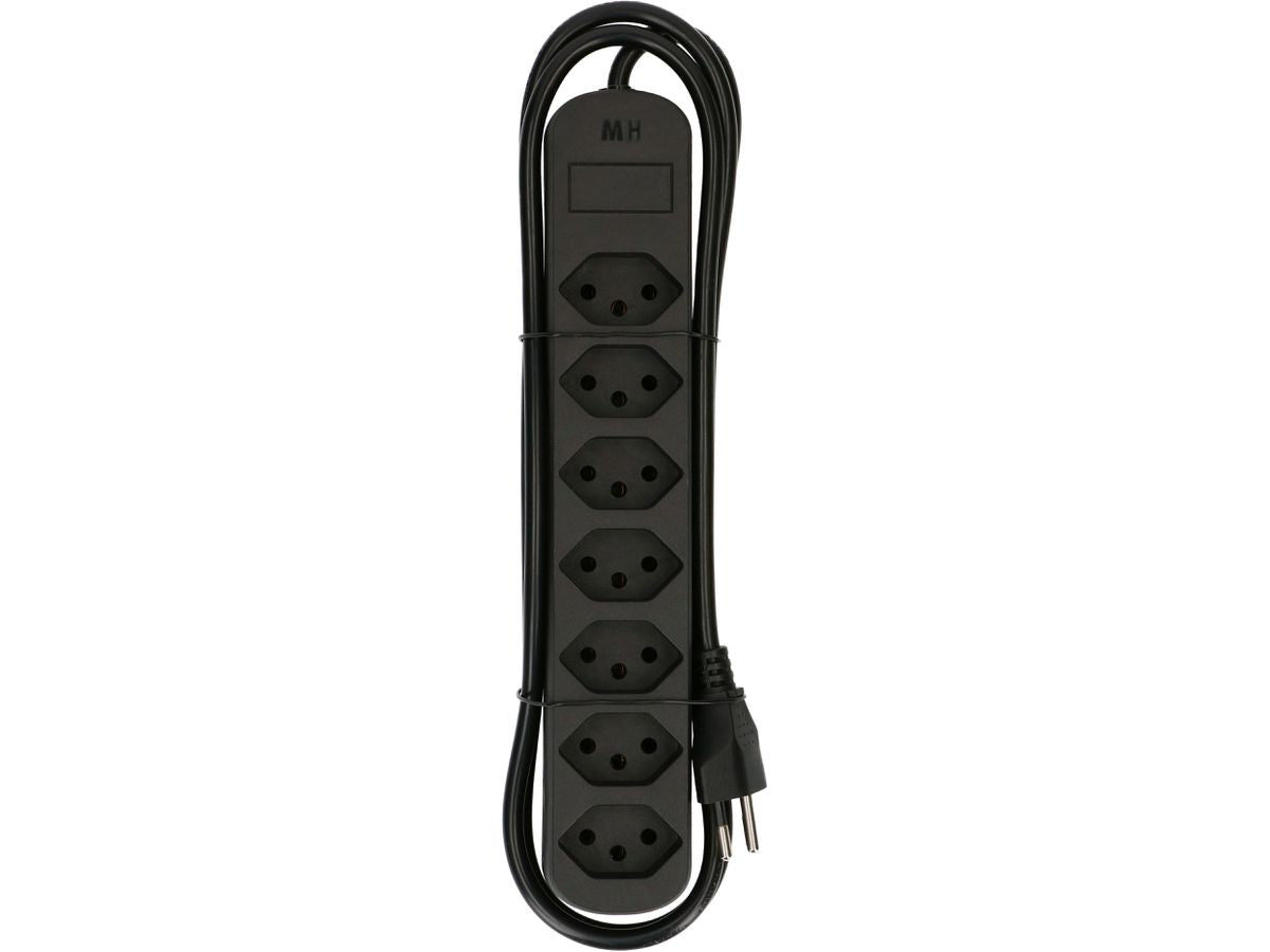 Max Hauri AG Max Hauri Basic-Line Steckdosenleiste – 7-fach, 1,5 m – Schwarz