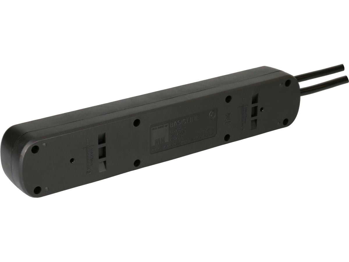 Max Hauri AG Max Hauri Basic-Line Steckdosenleiste – 7-fach, 1,5 m – Schwarz