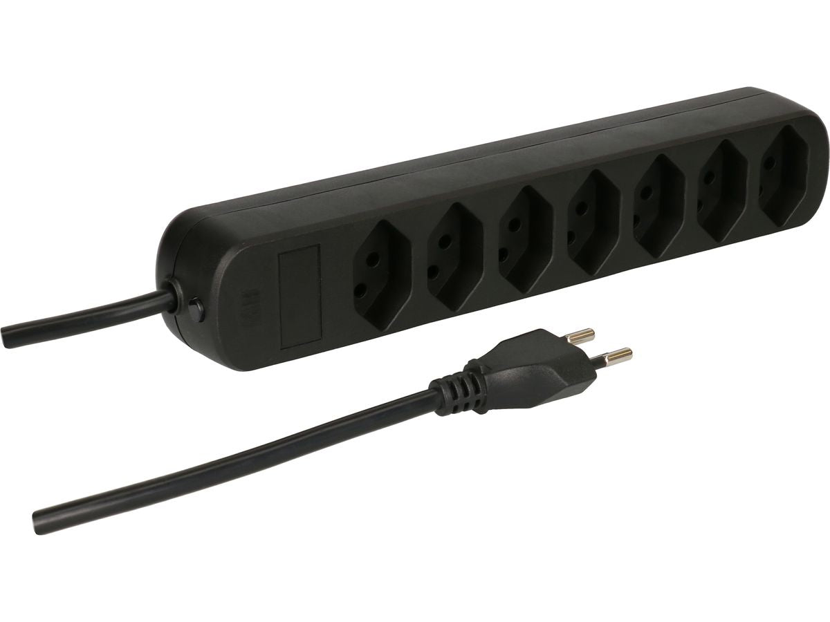 Max Hauri AG Max Hauri Basic-Line Steckdosenleiste – 7-fach, 1,5 m – Schwarz