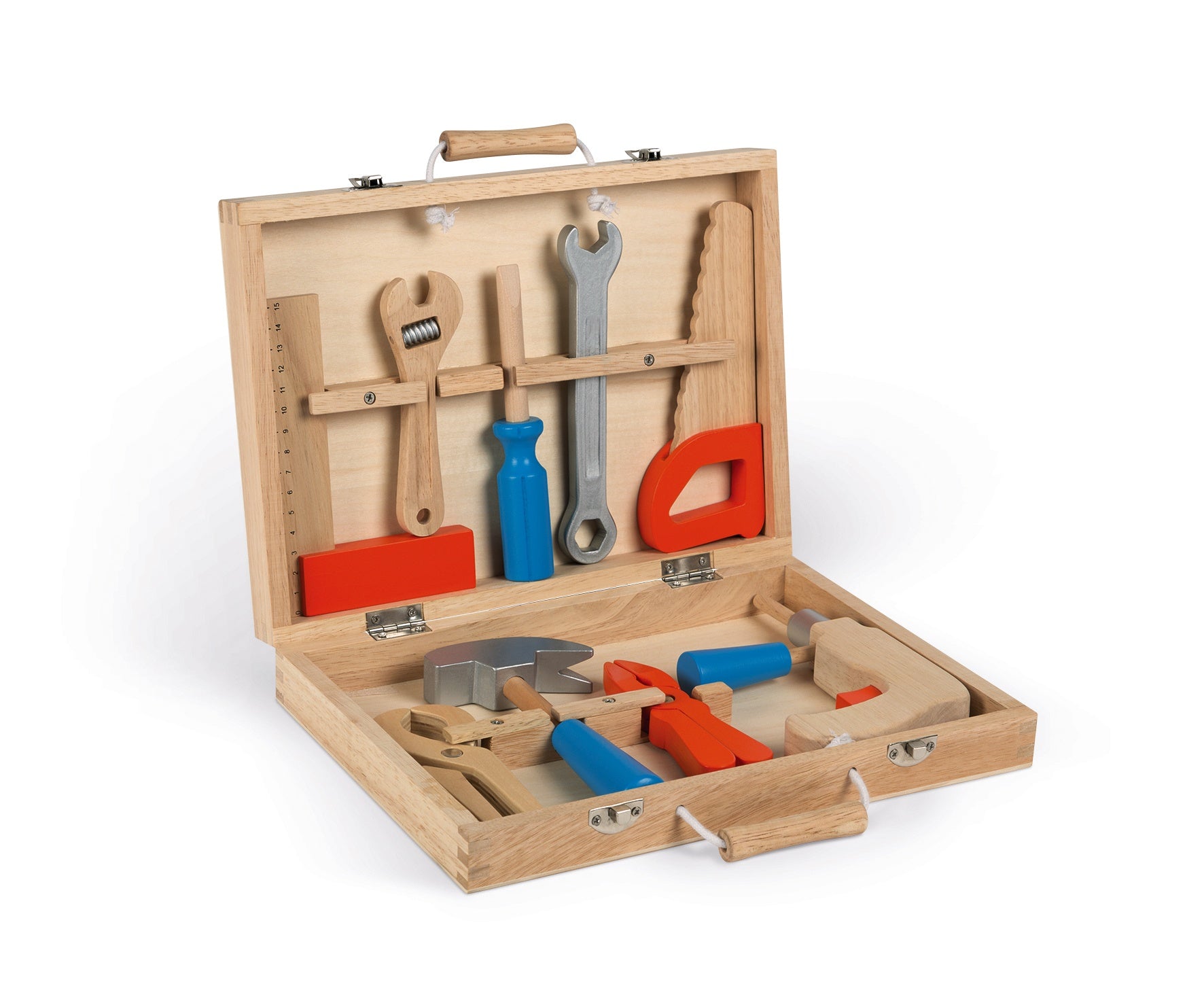 JANOD BricoKids Werkzeugkoffer – 9-teilig – ab 3 Jahren – Holz