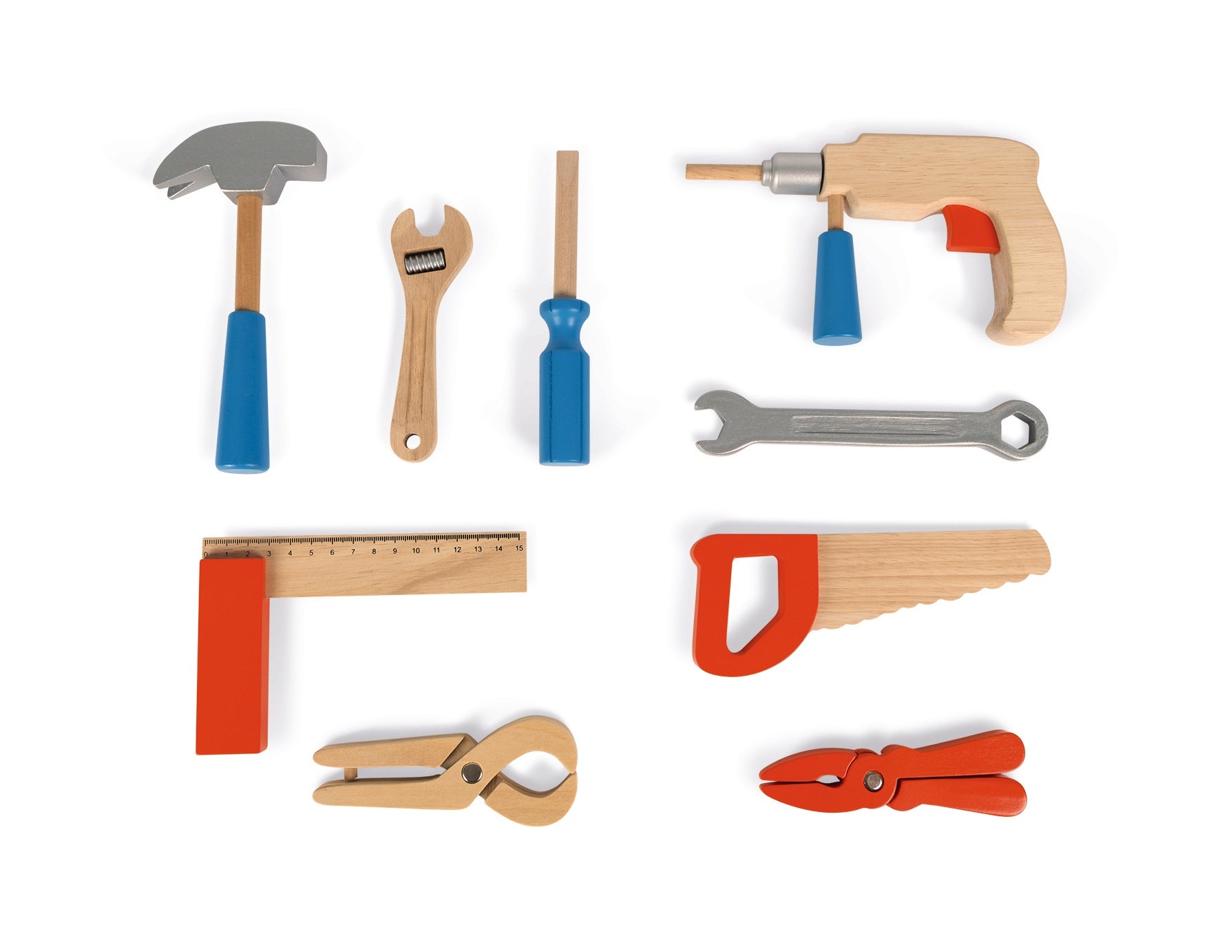 JANOD BricoKids Werkzeugkoffer – 9-teilig – ab 3 Jahren – Holz