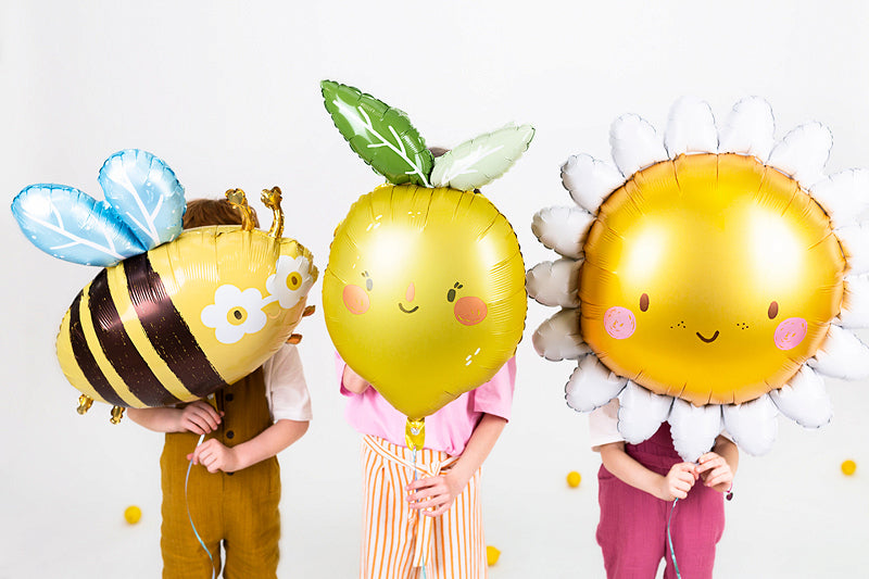 PartyDeco Folienballon Sonne – Ø 90 cm – Folie, Gelb