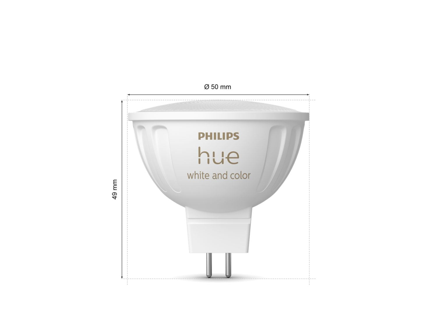 Philips Hue LED-Reflektor MR16 GU5.3 2er-Pack – 6,3 W dimmbar, 400 lm, 2000–6500 K, für Zigbee