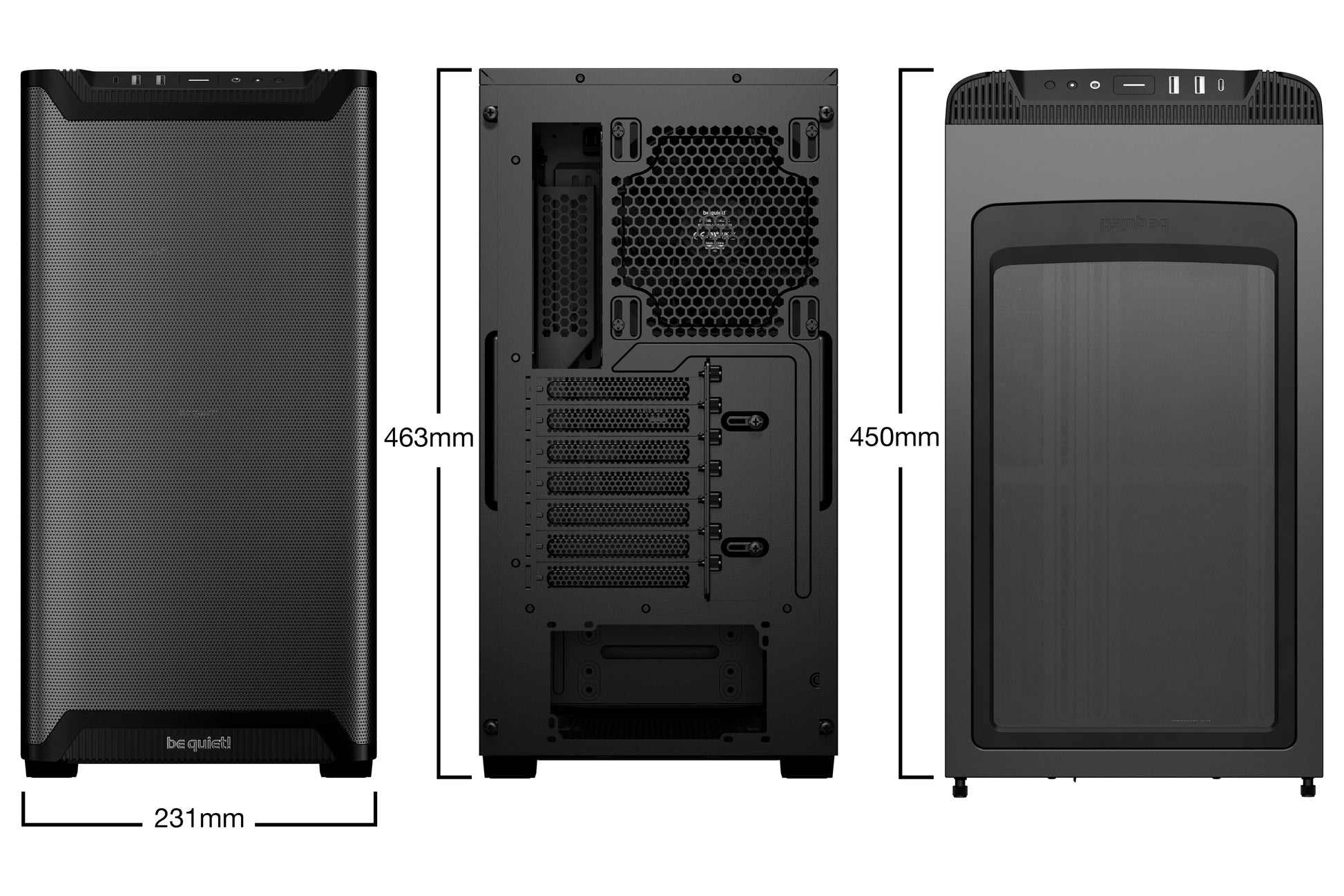 be quiet! be quiet PURE BASE 501 – Midi-Tower, Schwarz, ATX/mATX/Mini-ITX, 2×3,5", 5×2,5", CPU-Kühler 17,8 cm