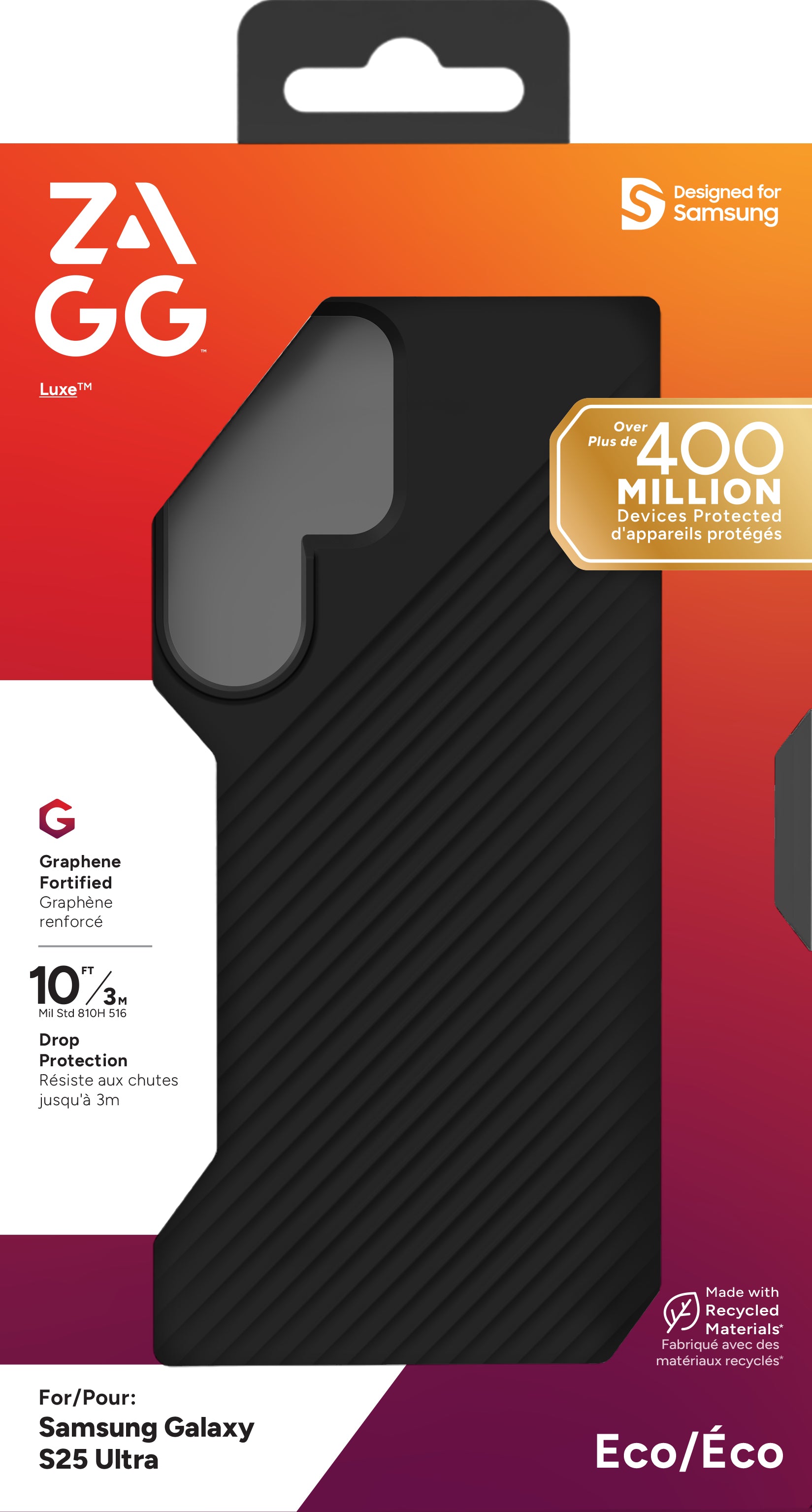ZAGG Backcover Luxe – für Samsung Galaxy S25 Ultra – schwarz