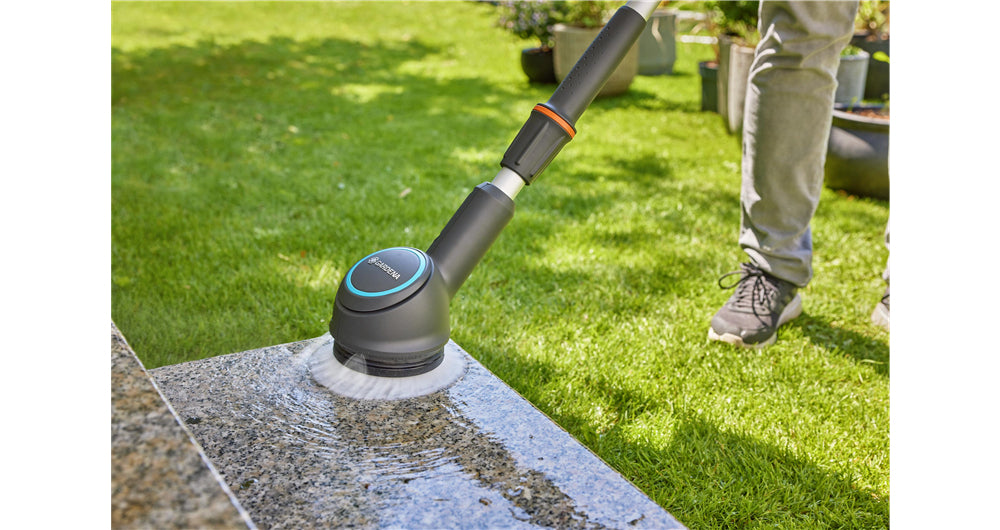 Gardena Bürstenaufsatz Tellerbürste – weich, grün/grau, für AquaBrush