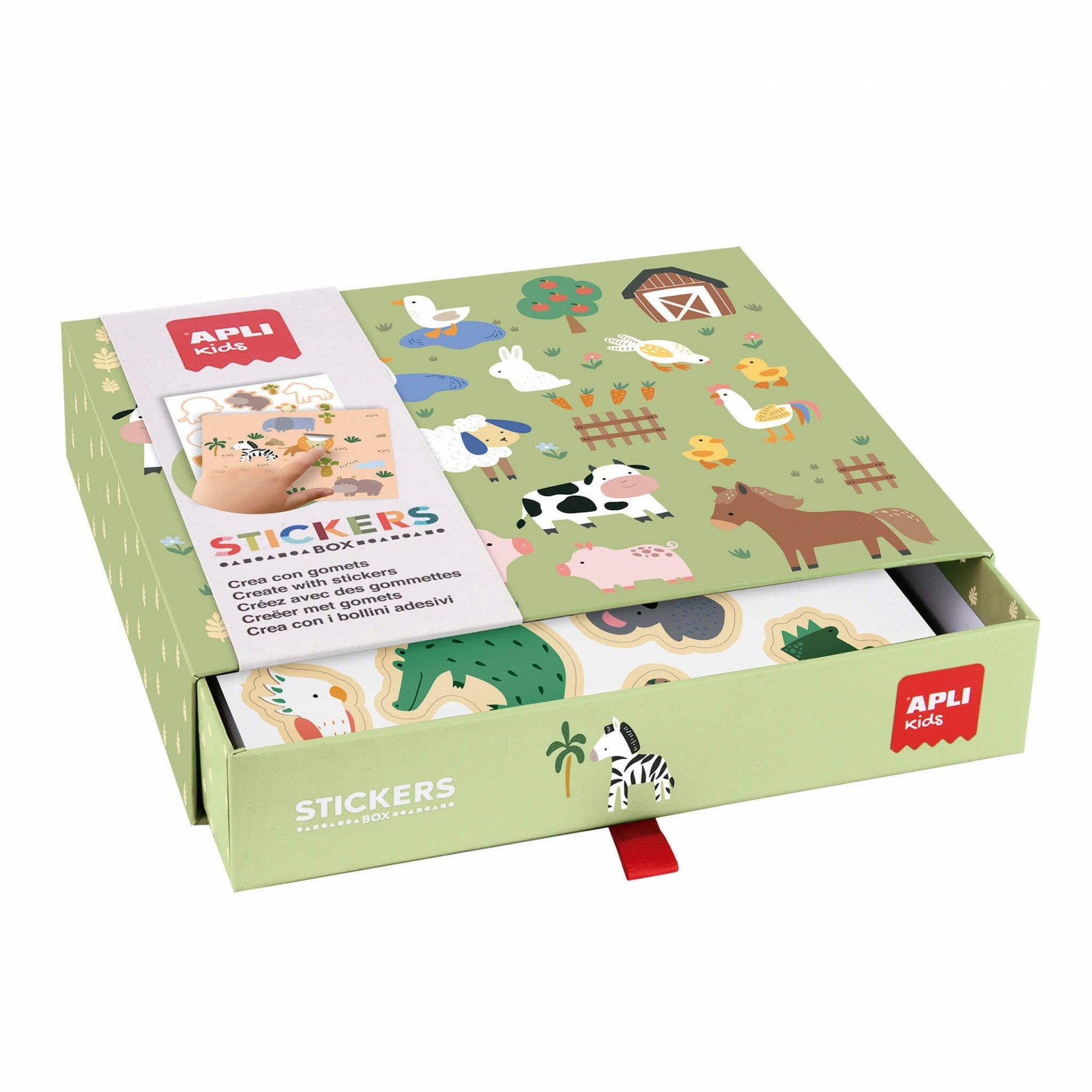 APLI Kids Stickerbuch – Tiere und ihre Lebensräume, 8 Aufkleber pro Bogen, ab 3 Jahren