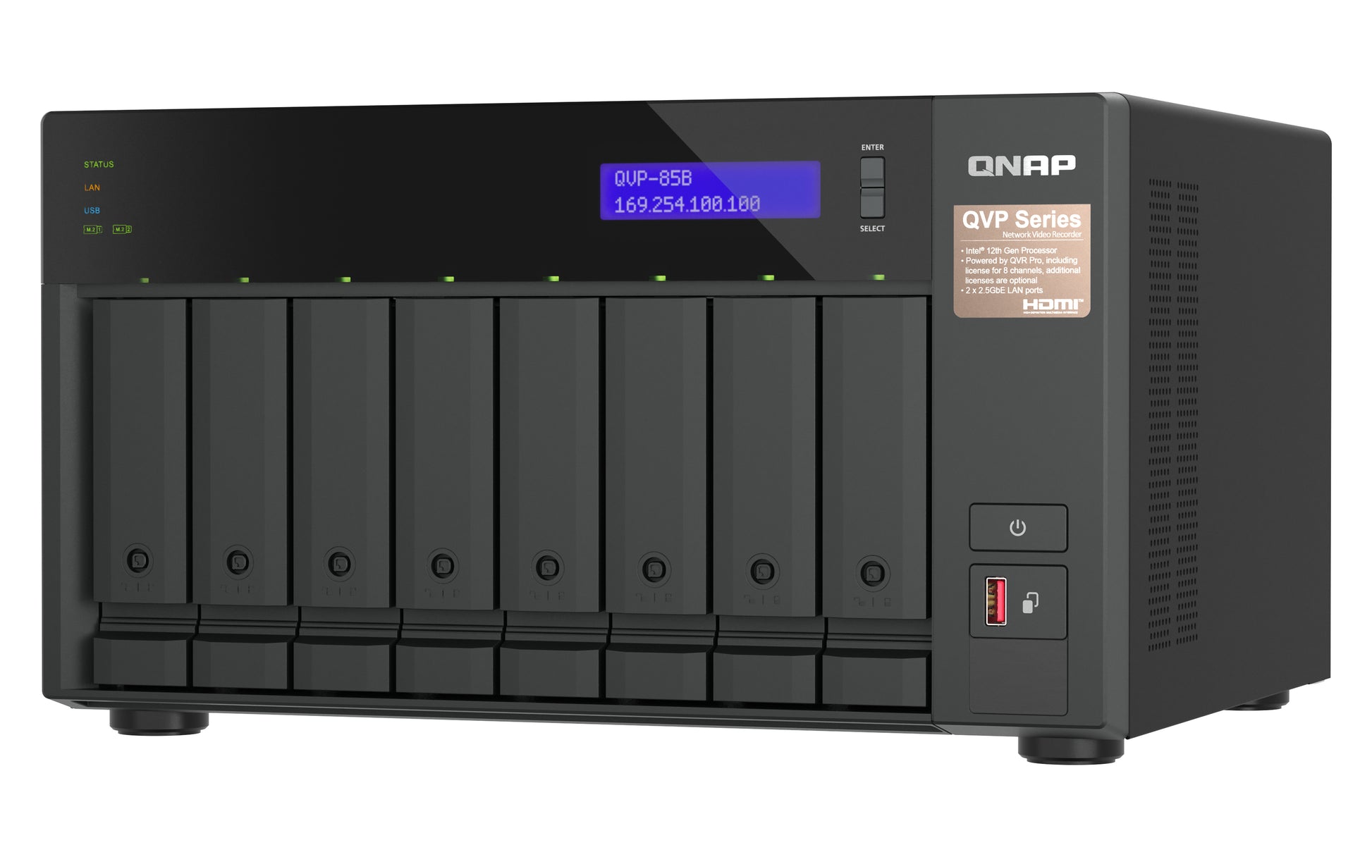 QNAP QVP-85B Allgemeines Speichergerät – 8 Kanäle, 8 Einschübe
