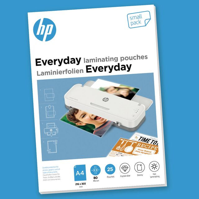HP Everyday Laminierfolien A4 – 80 µm, glänzend, 25 Stück