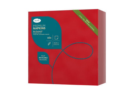 Duni Servietten – rot – 40 × 40 cm, 1-lagig – 60 Stück