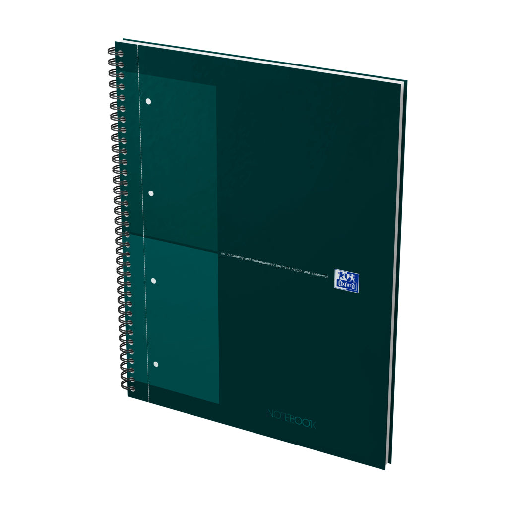 Oxford Collegeblock – A4+ – 80 g/m² – Doppelspirale, mikroperforiert, Kopfzeile, doppelter Rand, dunkelgrün