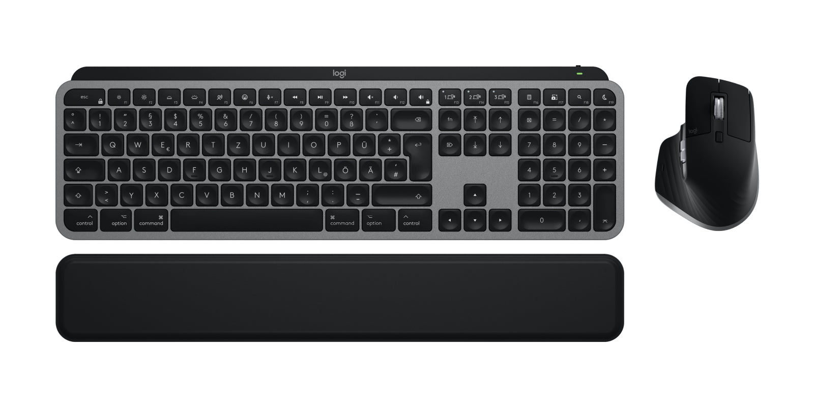 Logitech MX Keys S Combo für Mac – Tastatur, DE-Layout (DE), Space Grey – für macOS