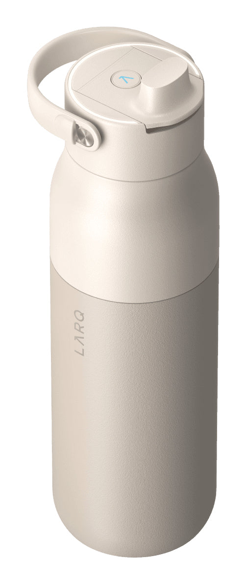LARQ PureVis 2 Isolierflasche 1 l – doppelwandig, Edelstahl, UV-C selbstreinigend, Weiss