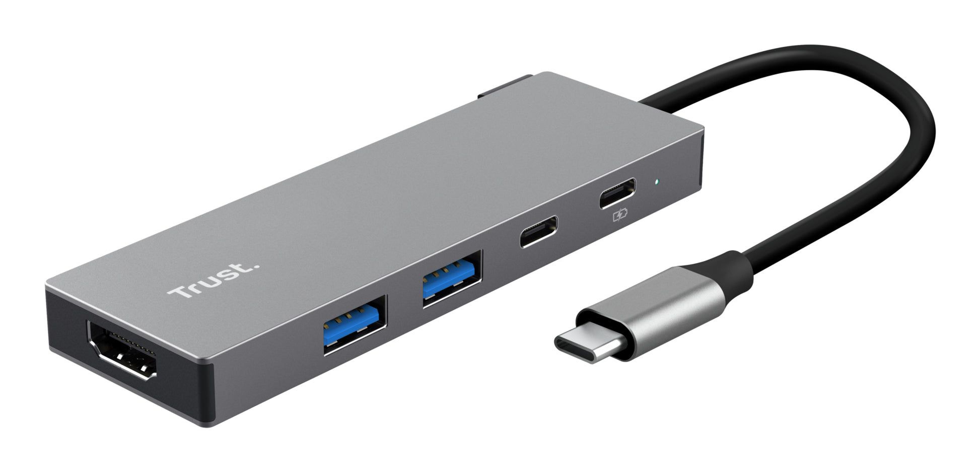 Trust Dalyx Multiport-Adapter – USB-C, 1× HDMI, 2× USB-A, 2× USB-C, für Windows/Mac
