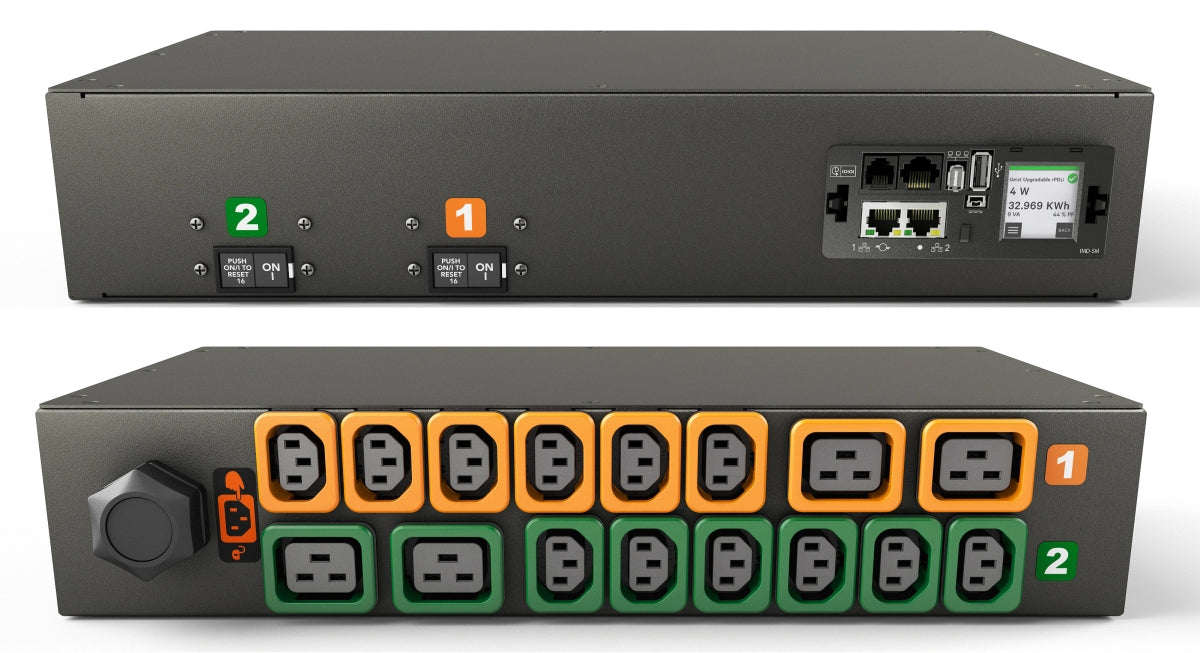 Vertiv Geist Rack-PDU Metered, 0U horizontal, einphasig 32 A 200–240 V, 16×(C13 + C19), 3 m – schwarz
