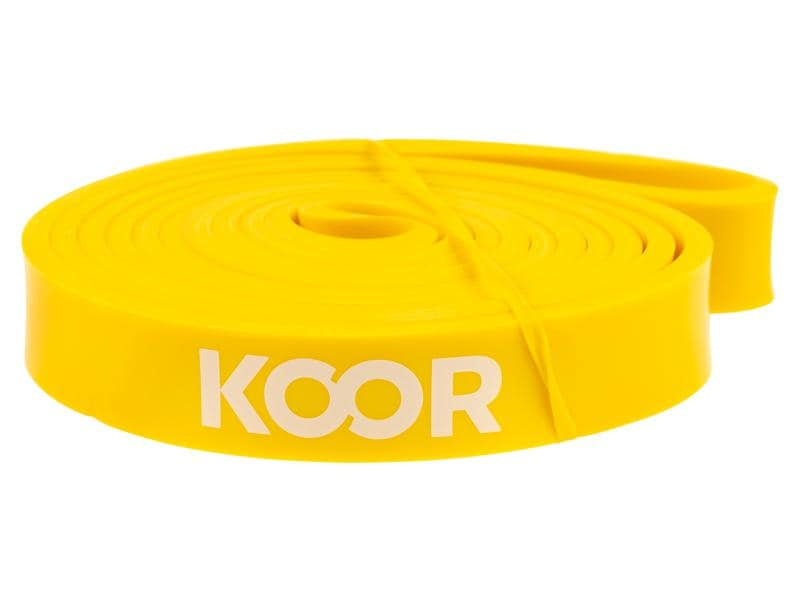 KOOR Fitnessband – leicht, 12–22 kg Widerstand – 208 cm – gelb – Latex – 1 Stk