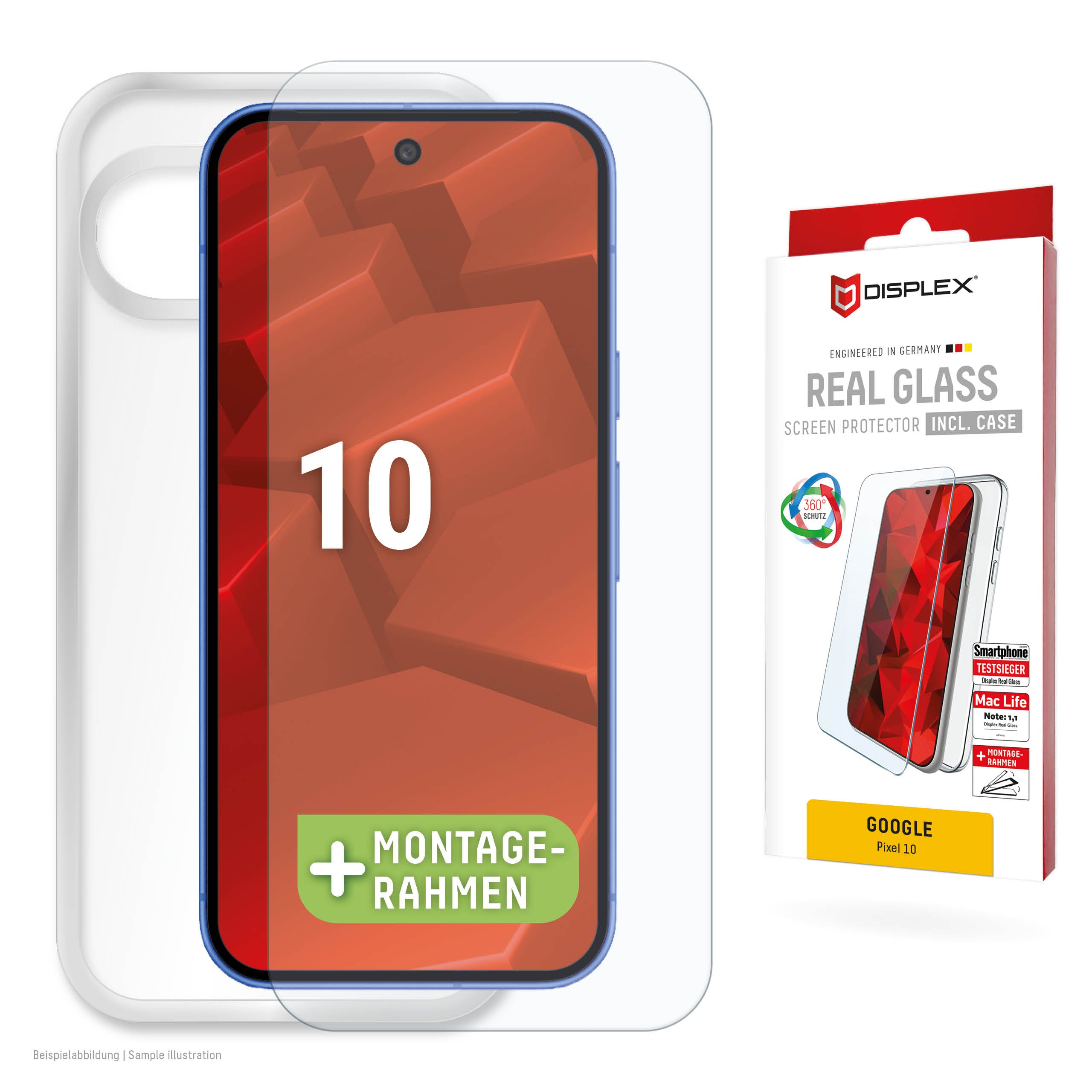 Displex Displayschutz (Panzerglas), 10H – für Pixel 10 – mit Applikator