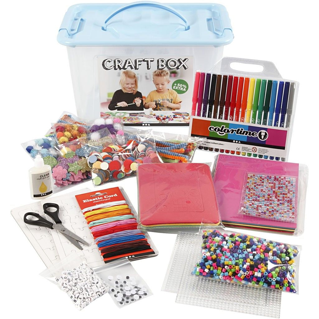 Creativ Company Bastel-Box – Bastelset – 14-teilig – Filz, mehrfarbig – ab 6 Jahren