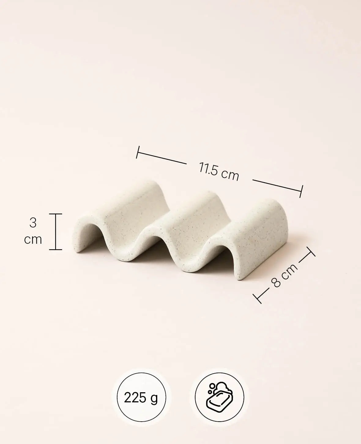 Esmée Seifenschale – Keramik, 8×11,5×3 cm, Beige