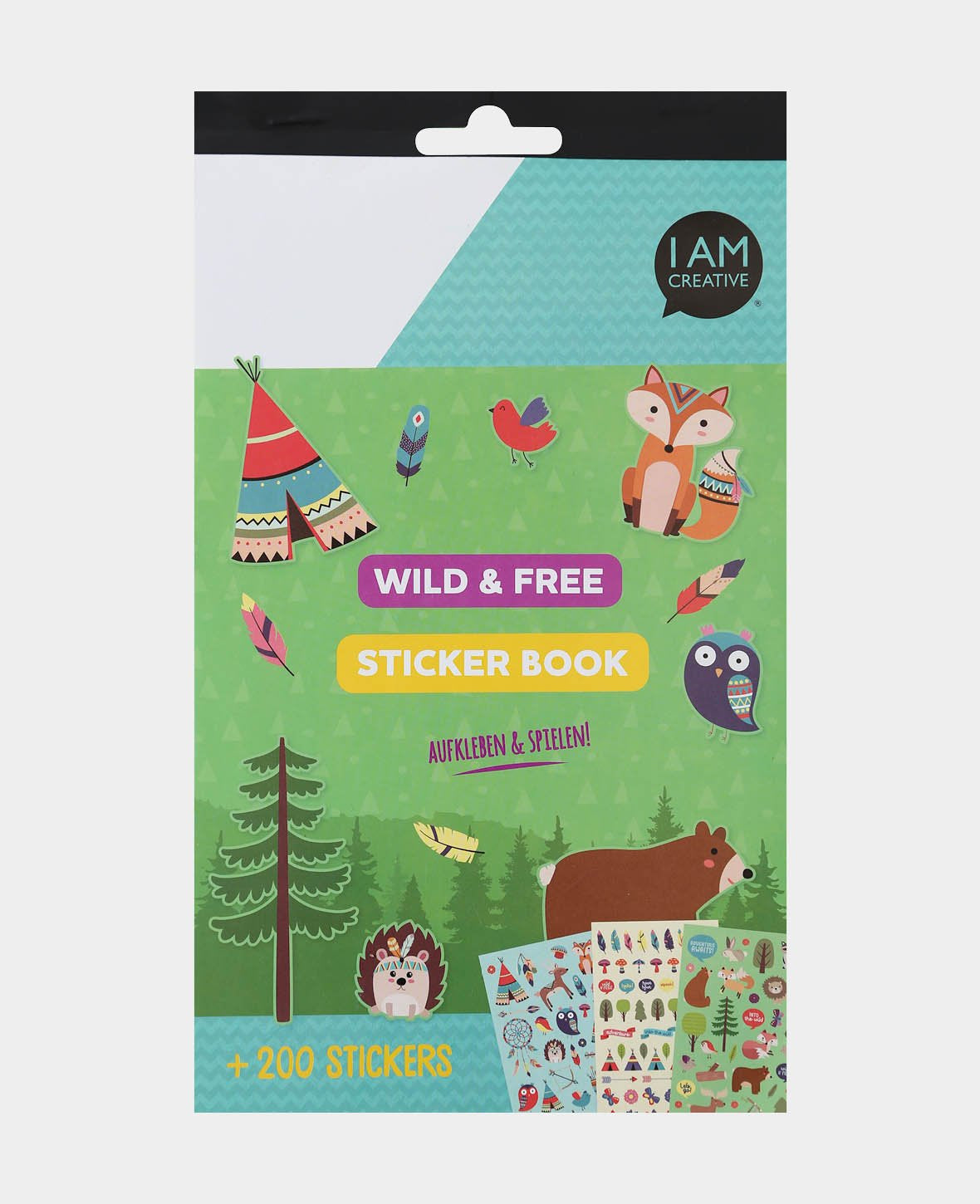 I am Creative Stickerbuch Wild & Free, 6 Seiten, 200 Stk