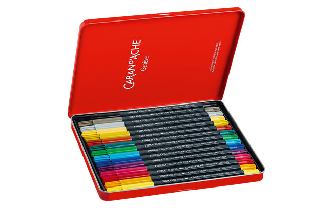Caran d-Ache Caran d'Ache – Fibralo Brush Filzstifte, Strichbreite 0,5–5 mm, auswaschbar, 15 Farben