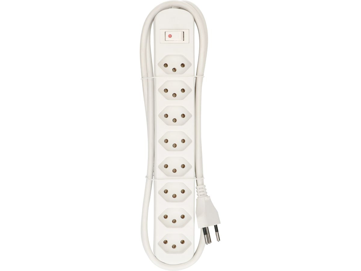 Max Hauri AG Max Hauri Basic-Line V2 – Steckdosenleiste, 8× T13, mit Schalter, 1,5 m, Stecker T12