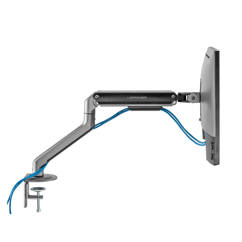 LC-Power LC-EQ-A32B – Monitorarm Tischhalterung – Klemme/Durchführung – 1 Monitor – 17–32" – VESA 75×75/100×100