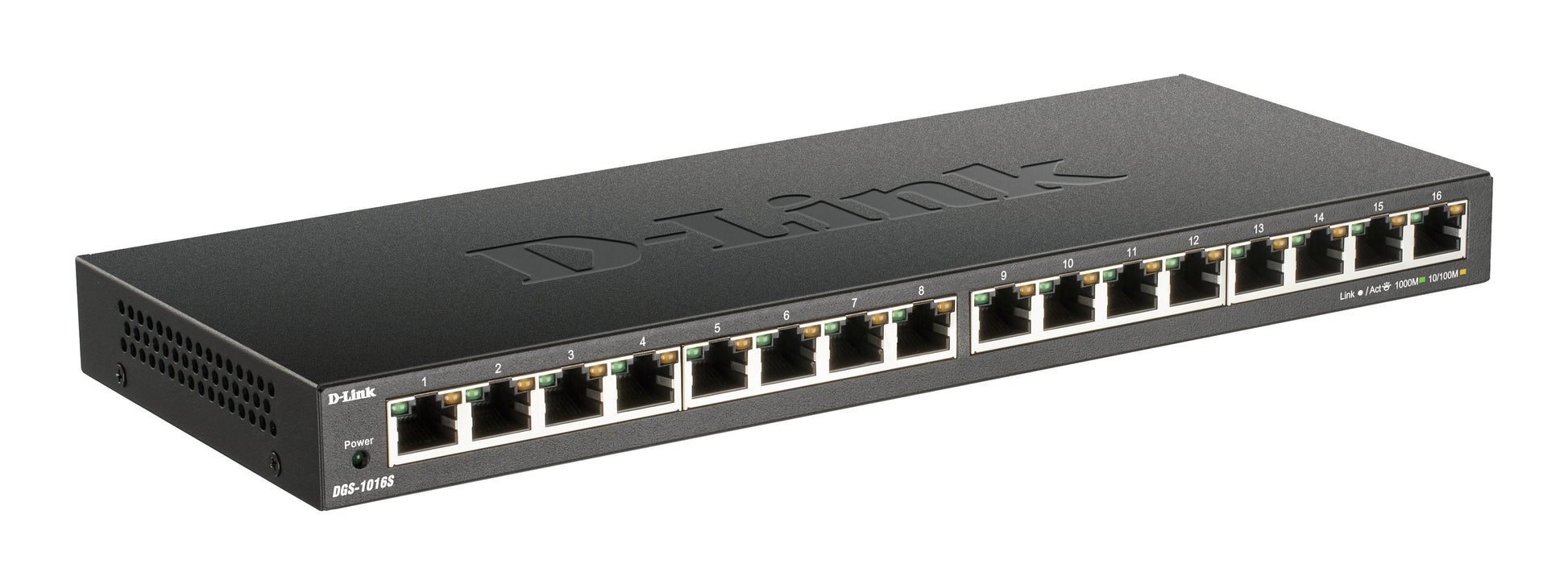 D-Link DGS-1016S – Switch – 16×GbE, Desktop, Schwarz