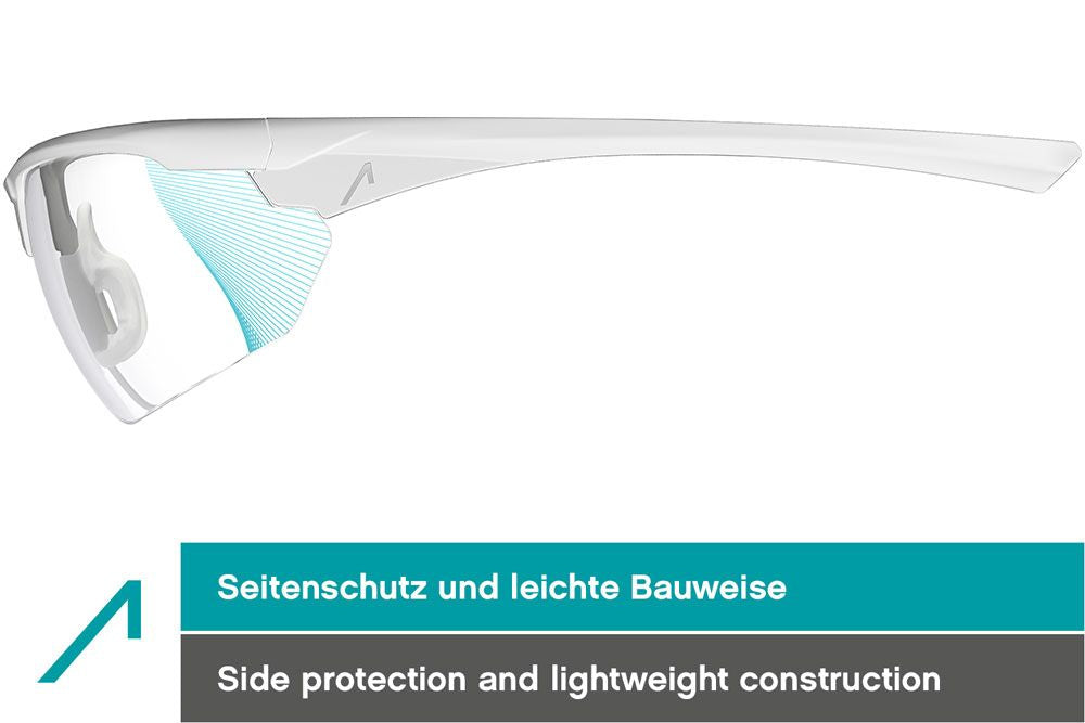 ACE Schutzbrille Evo – Transparent/Weiss, Polycarbonat, Nebelsicher, EN166, für Brillenträger