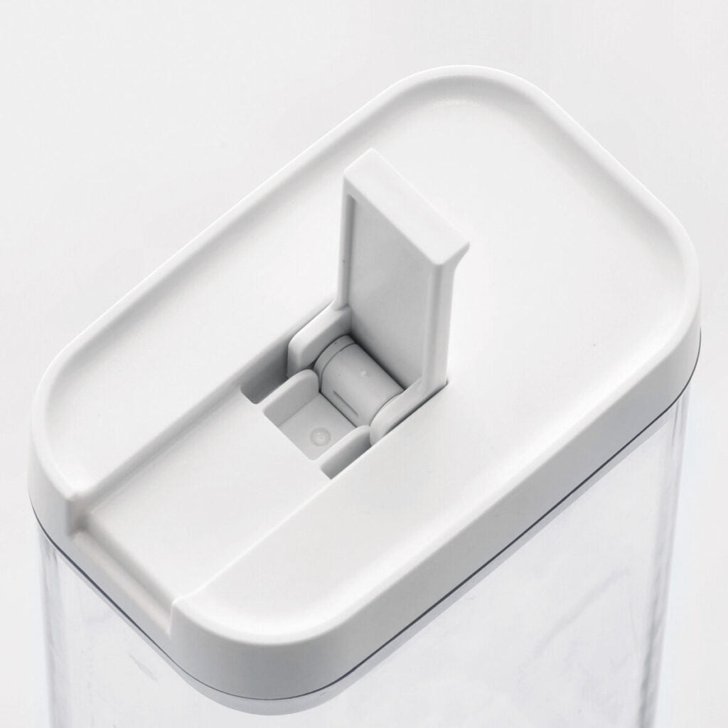 Zeller Present Vorratsdose 1,1 l, 7 × 11 × 23 cm, ABS/PET/Silikon, vakuumierfähig, transparent/weiss