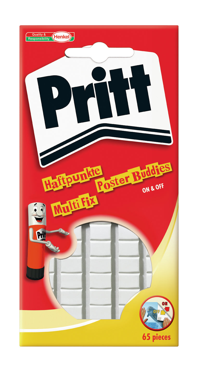 Pritt Haftpunkte – wiederablösbar, lösemittelfrei, 65 Stk., für Papier, Poster, Dekorationen u. a.