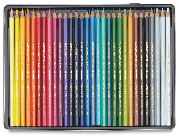 Caran d-Ache Caran d'Ache Aquarellfarbstifte Supracolor Soft – 30 Farben, im Metalletui, Ø 3,8 mm, FSC