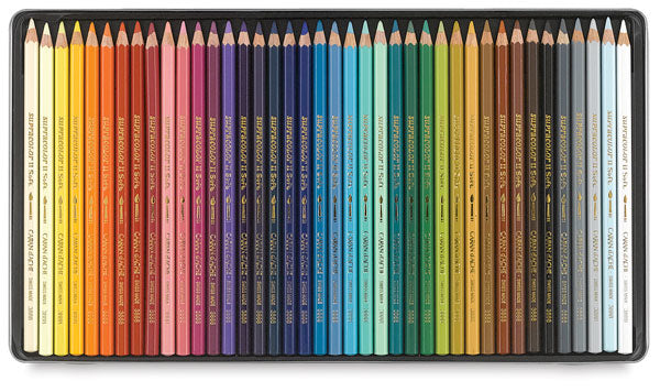 Caran d-Ache Caran d'Ache Aquarellfarbstifte Supracolor Soft – 40 Farben, im Metalletui, Ø 3,8 mm, FSC