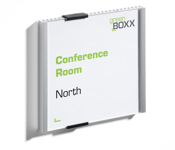 Durable Türschild – 149 × 149 mm, silber, selbstklebend, wiederablösbar