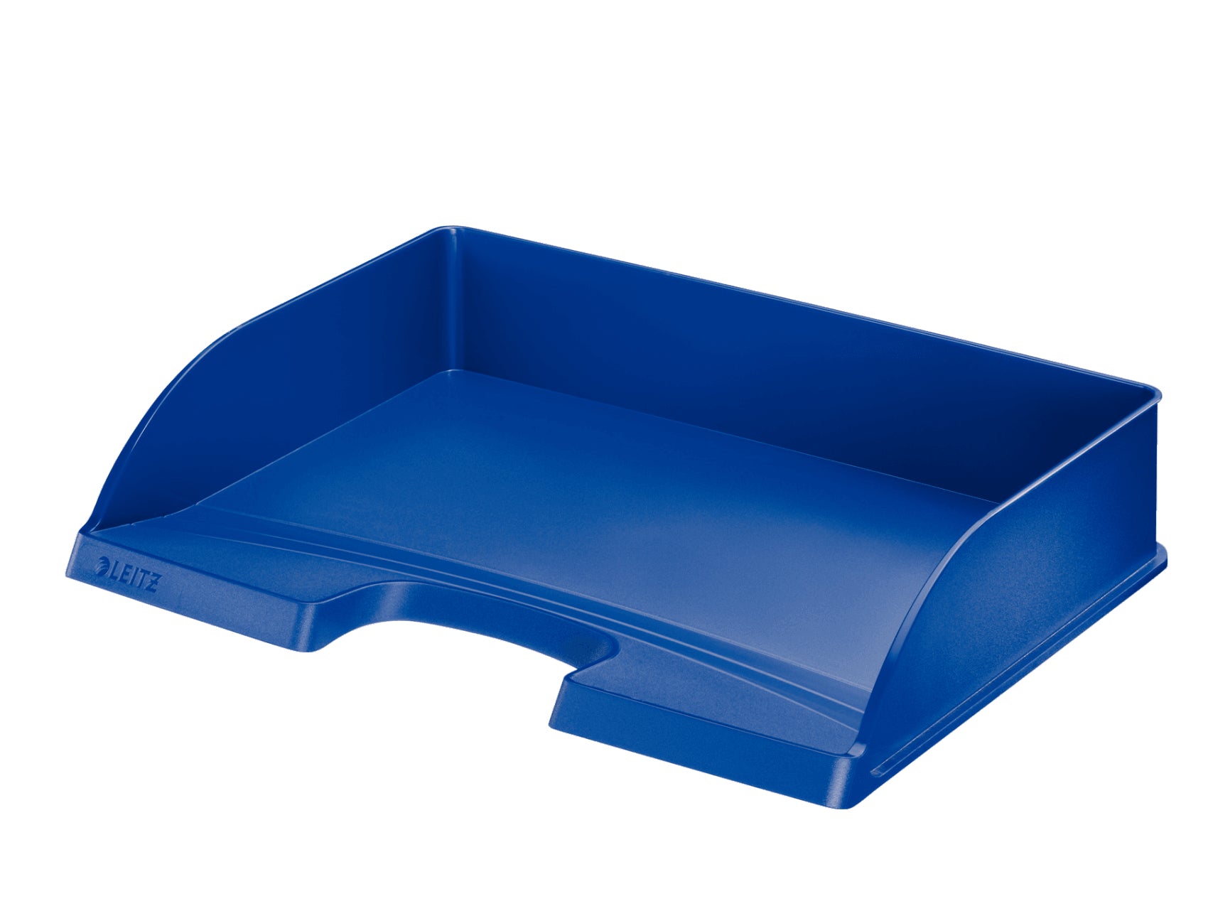 Leitz Stapelbarer Briefkorb mit Griffausschnitt, Beschriftungsfeld, matt, blau, B 363 × H 70 × T 273 mm
