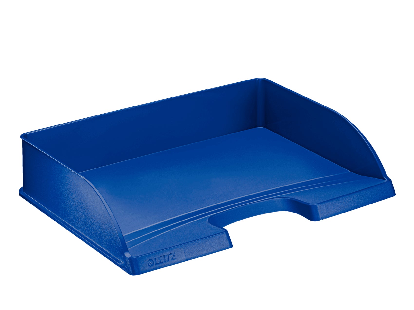 Leitz Stapelbarer Briefkorb mit Griffausschnitt, Beschriftungsfeld, matt, blau, B 363 × H 70 × T 273 mm