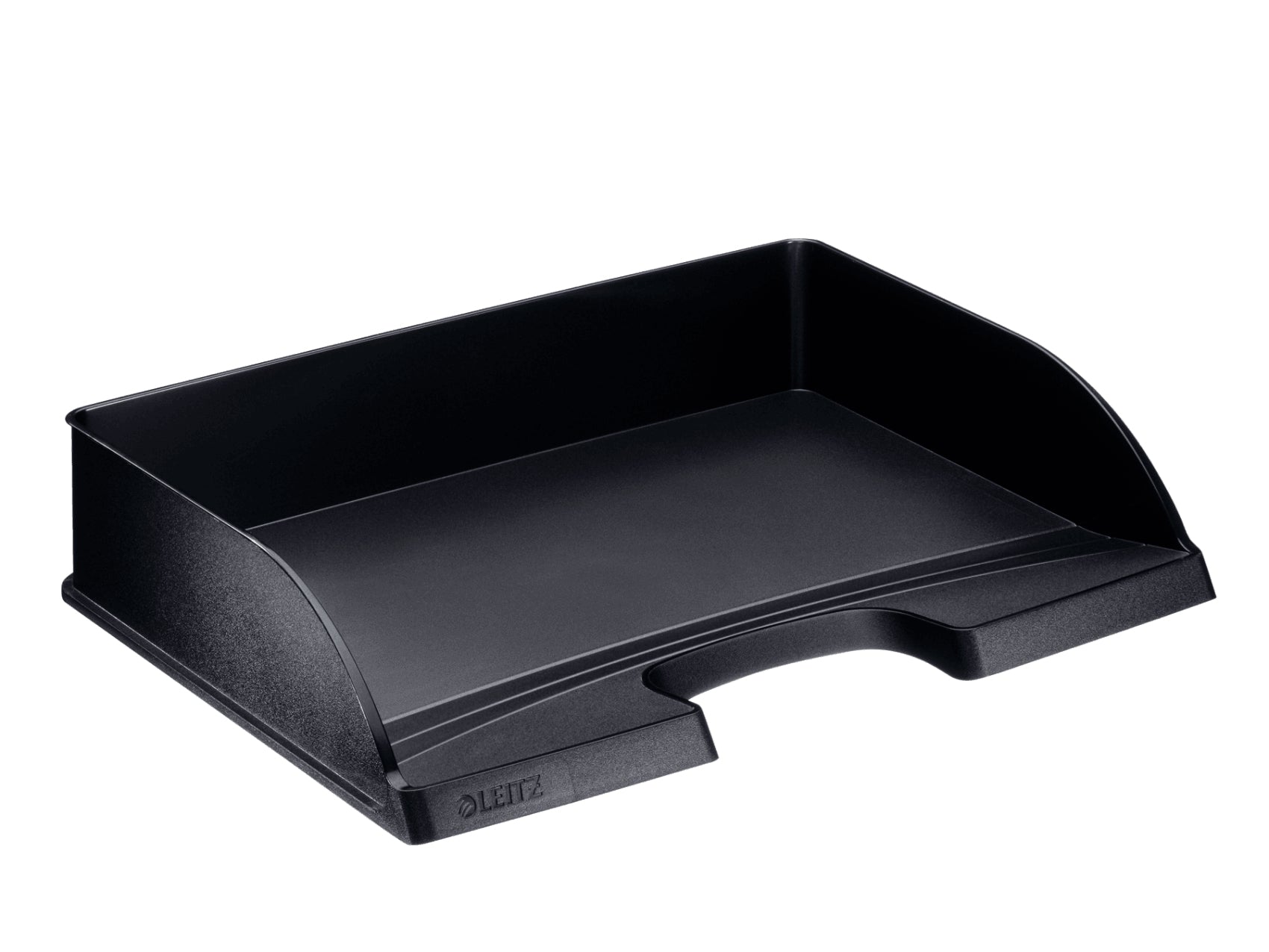 Leitz Briefkorb – mit Griffausschnitt, mit Beschriftungsfeld, matt, schwarz, B 363 × H 70 × T 273 mm